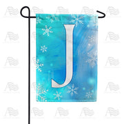 Snowflakes Monogram J Garden Flag