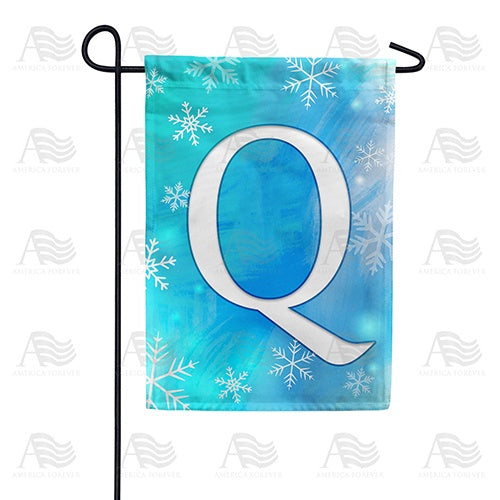 Snowflakes Monogram Q Garden Flag
