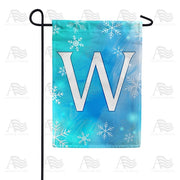 Snowflakes Monogram W Garden Flag