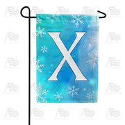 Snowflakes Monogram X Garden Flag
