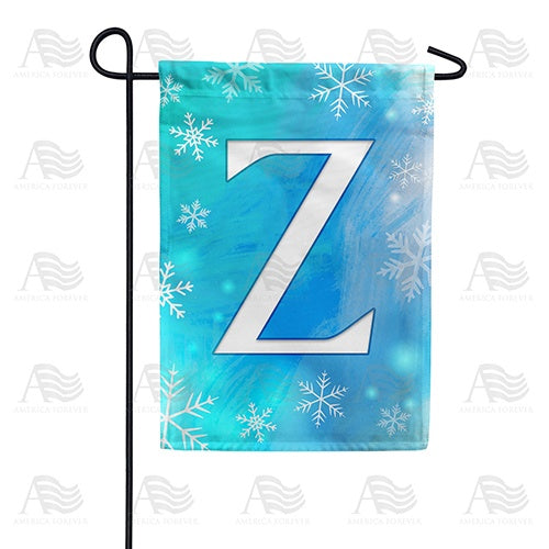 Snowflakes Monogram Z Garden Flag
