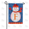 Snowman Monogram F Garden Flag