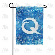 Icy Snowflakes Monogram Q Garden Flag