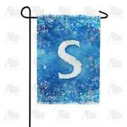 Icy Snowflakes Monogram S Garden Flag