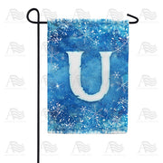 Icy Snowflakes Monogram U Garden Flag
