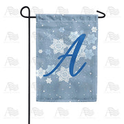 Blue Winter Monogram A Garden Flag