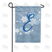 Blue Winter Monogram E Garden Flag