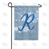 Blue Winter Monogram R Garden Flag
