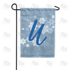 Blue Winter Monogram U Garden Flag