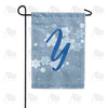 Blue Winter Monogram Y Garden Flag
