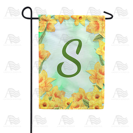 Daffodils Monogram Garden Flag