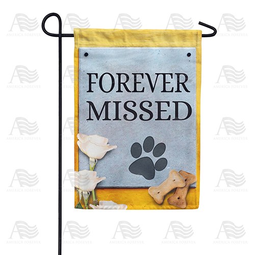 Forever Missed Etched In Stone Garden Flag