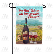 Wine And Friends! Garden Flag