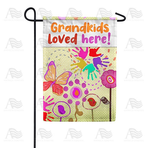 Grandkids Spoiled Here Fingerpaint Garden Flag