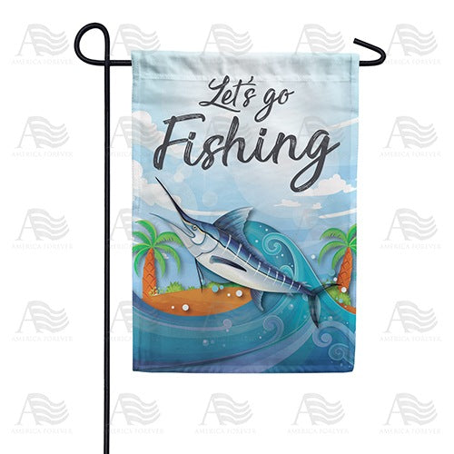 Let's Go Fishing Garden Flag