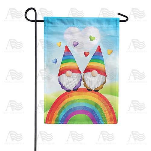 Rainbow Gnomes Garden Flag