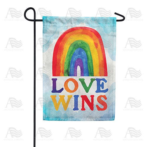 Love Wins Watercolor Garden Flag