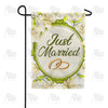 Just Married Rings Garden Flag