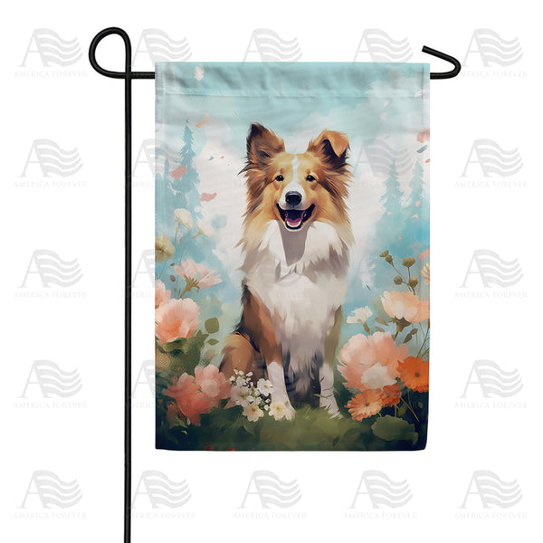 Collie Painting Garden Flag