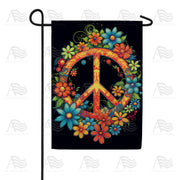 Blooming Peace Sign Garden Flag