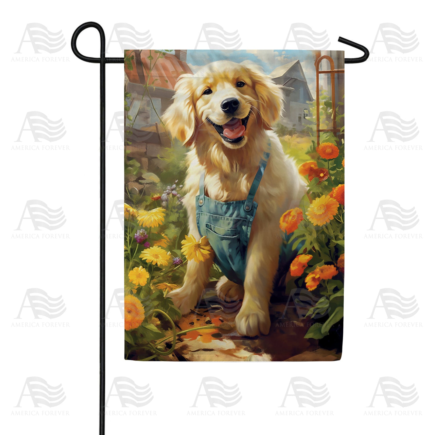 Farmer Retriever Garden Flag