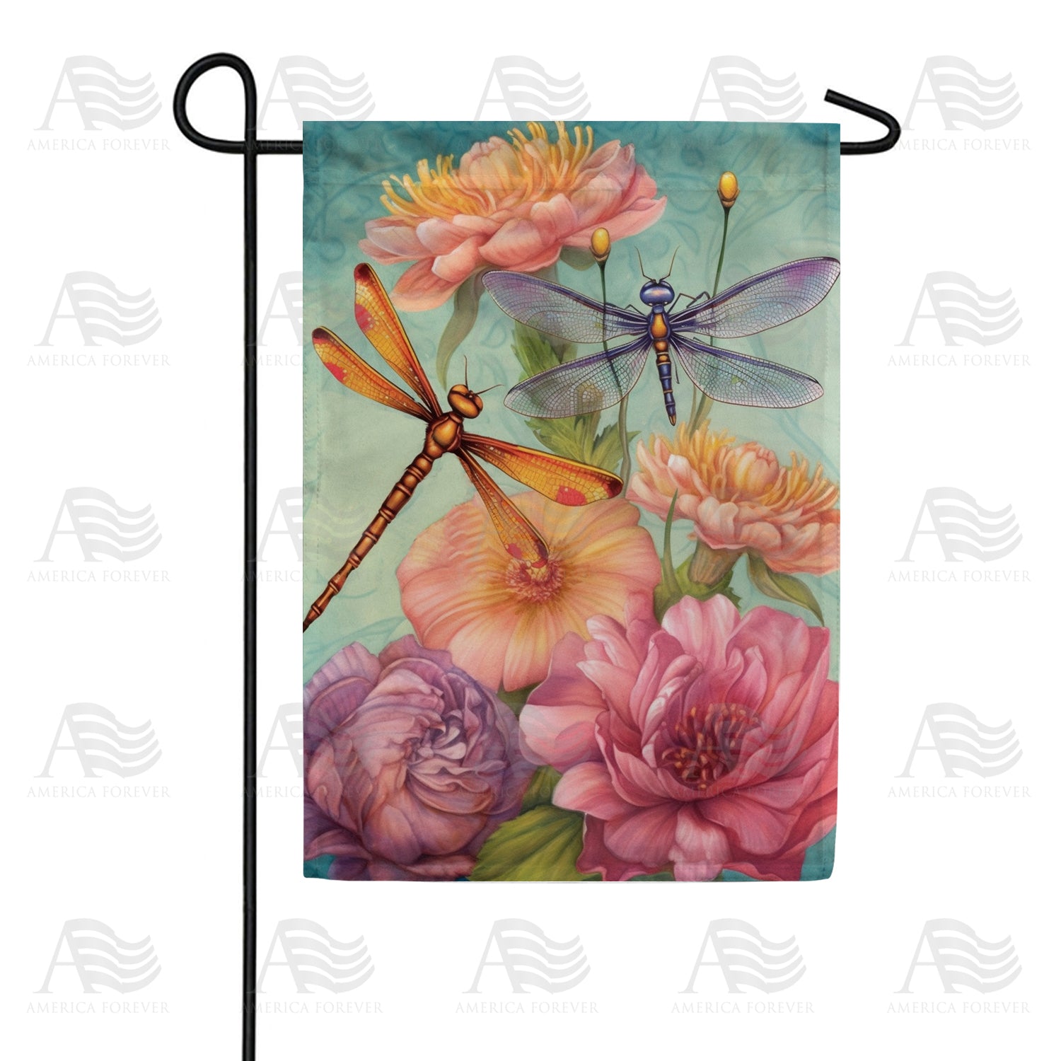 Colorful Dragonflies Garden Flag