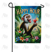 Happy Hour Monkey Garden Flag