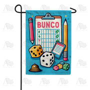 Classic Bunco Scorecard and Dice Garden Flag