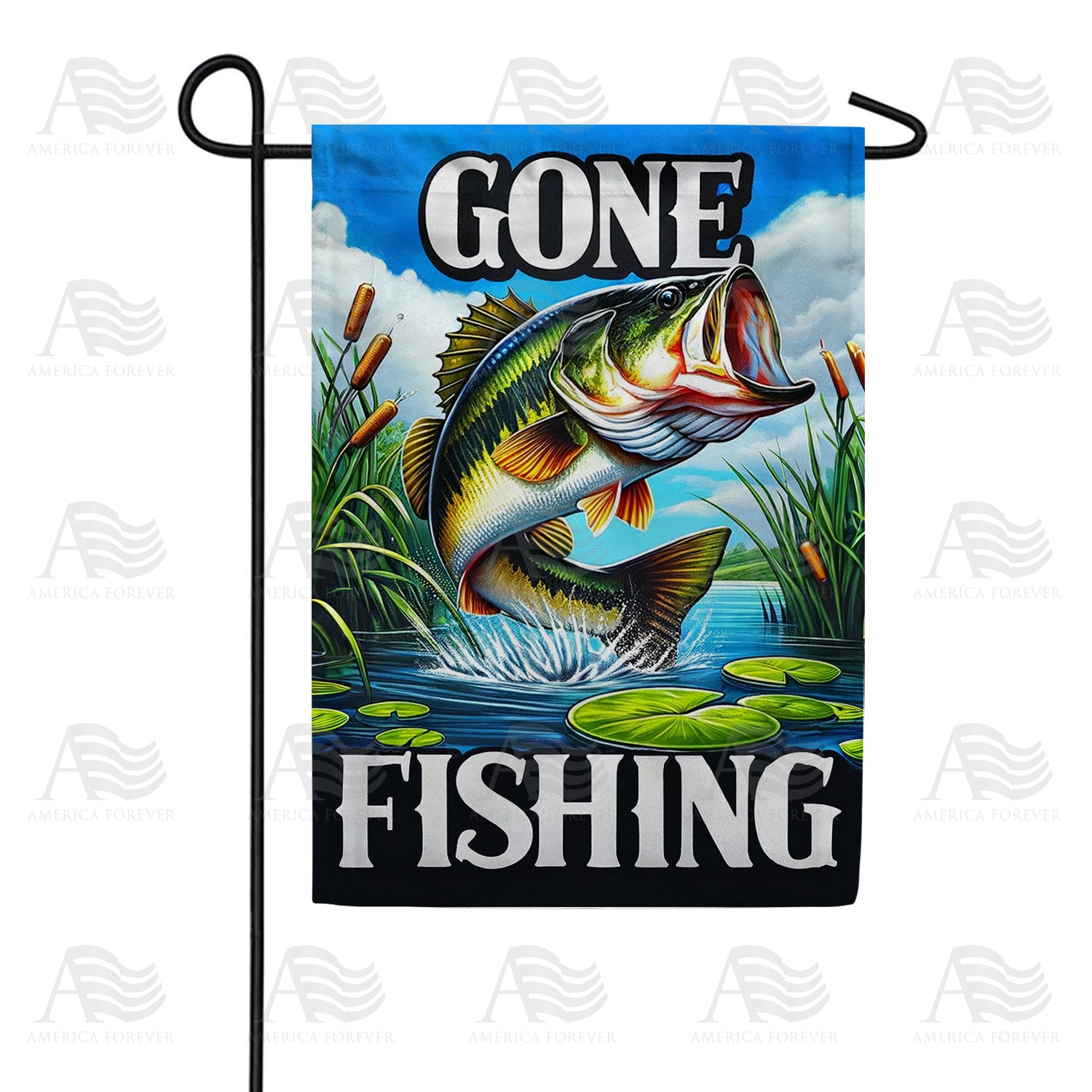Lively Bass Fishing Adventure Garden Flag – Just For Fun Flags