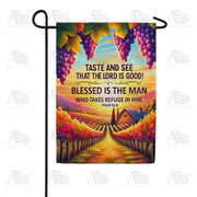 Autumn Vineyard Inspirational Verse Garden Flag