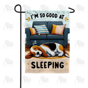 Expert Sleeper Beagle Garden Flag