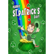 Leprechaun Rainbow Garden Flag