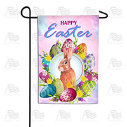 Egg-cellent Easter Wreath Bunny Garden Flag