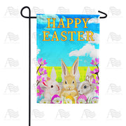 Easter Bunny Meeting Garden Flag