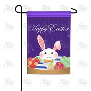 Happy Easter Cartoon Bunny Garden Flag