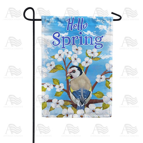 Hello Spring Bluebird Garden Flag