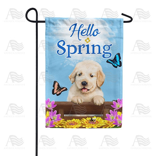 Spring Labrador Puppy Garden Flag