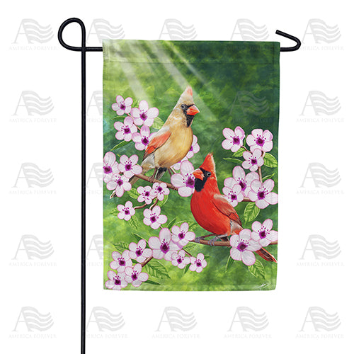 Spring Cardinals Garden Flag