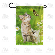 Spring Tabby Kittens Garden Flag