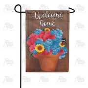 Welcome Spring Flower Pot Garden Flag