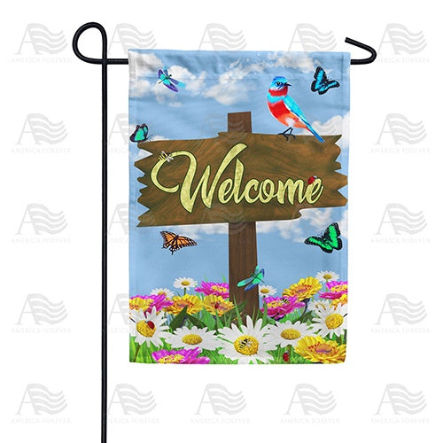 Welcome Spring Sign Garden Flag