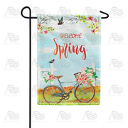 Vintage Spring Bicycle Garden Flag