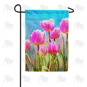 Pink Tulips Watercolor Garden Flag