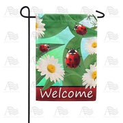 Ladybugs And Daisies Welcome Garden Flag