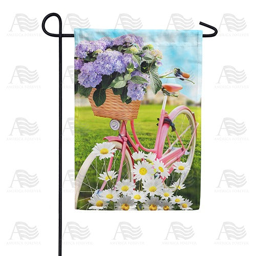 Pedaling Petals Garden Flag