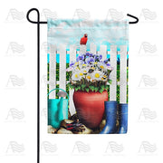 Planting Flowers Garden Flag