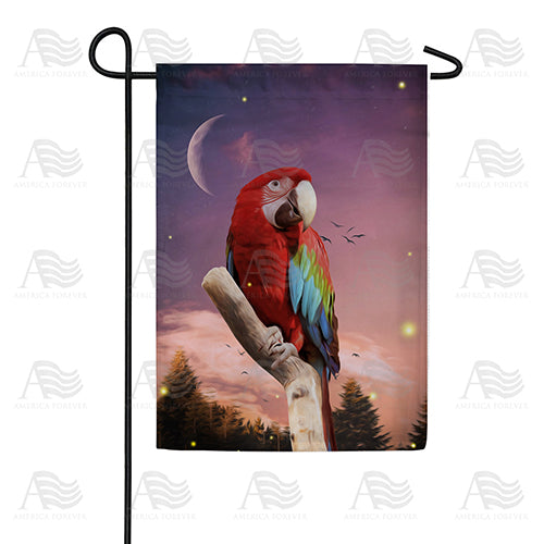 Moonlight Macaw Garden Flag