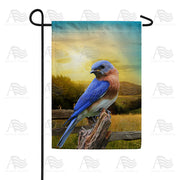 Bluebird In The Country Garden Flag