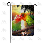 Kissing Lovebirds Garden Flag