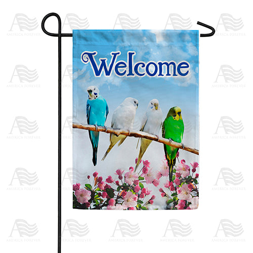 Parakeet Welcome Garden Flag